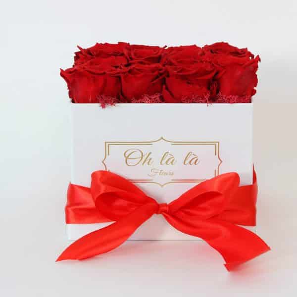 Hranatý box Éternelle rose s vôňou záhradných ruží - trvacne-ruze, donáška kvetov Bratislava